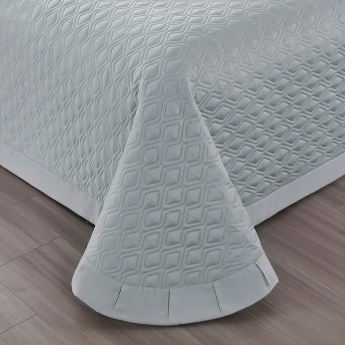 91家纺网 家纺一手货源 找家纺 OL家纺 2025新款100支天丝棉居家轻奢床盖夹棉防滑四件套 月落灰