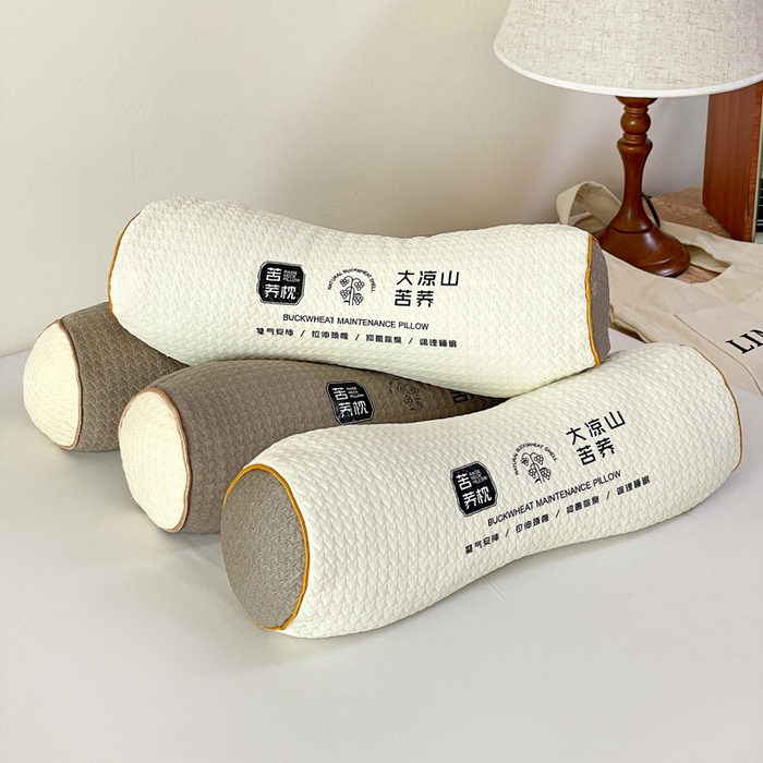 91家纺网 家纺一手货源 找家纺 卓昌枕芯 2025新款大凉山苦荞麦枕头枕芯 苦荞圆柱枕-咖