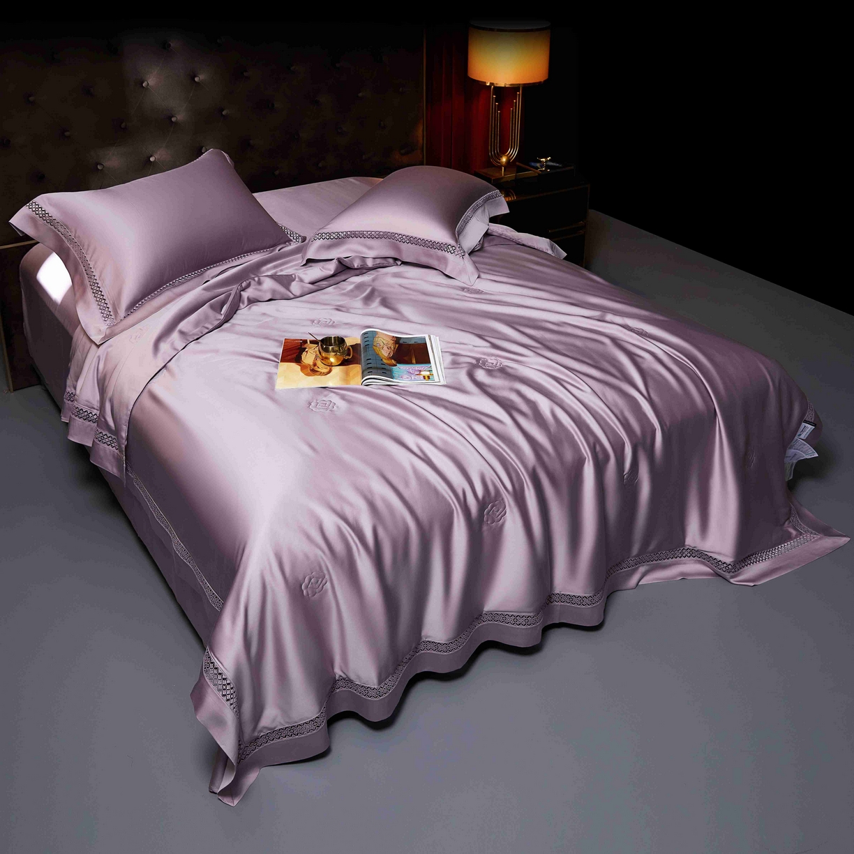 91家纺网 家纺一手货源 找家纺 米多多 2025新款天丝蚕丝夏被【含30%蚕丝】 芋泥紫