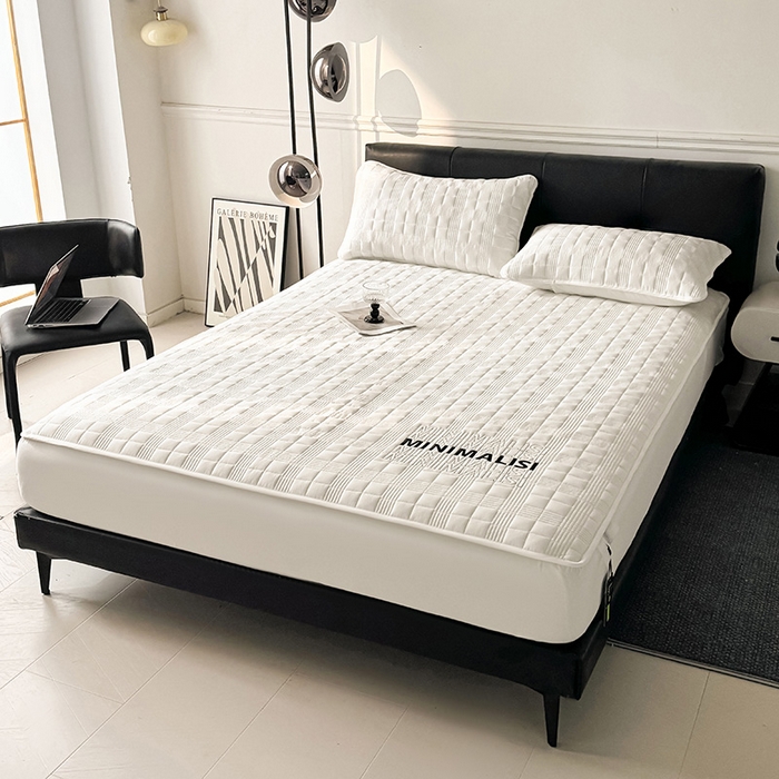 91家纺网 家纺一手货源 找家纺 （总）3C 2025新款全棉水洗棉刺绣夹棉床笠