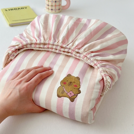 91家纺网 家纺一手货源 找家纺 （总）如意朵 2025全棉老粗布刺绣床笠系列