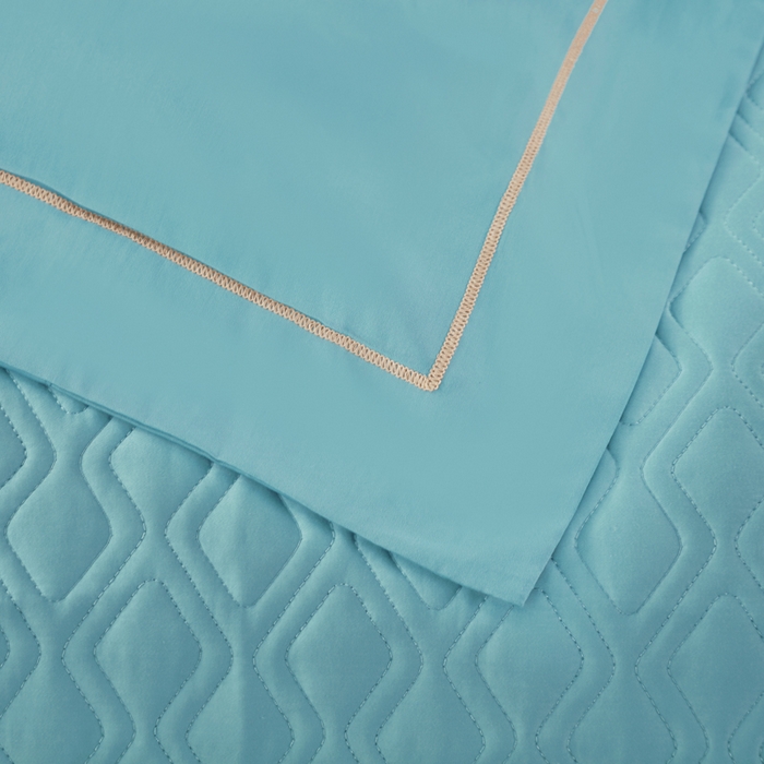 91家纺网 家纺一手货源 找家纺 OL家纺 2025新款100支天丝棉居家轻奢床盖夹棉防滑四件套 水云兰