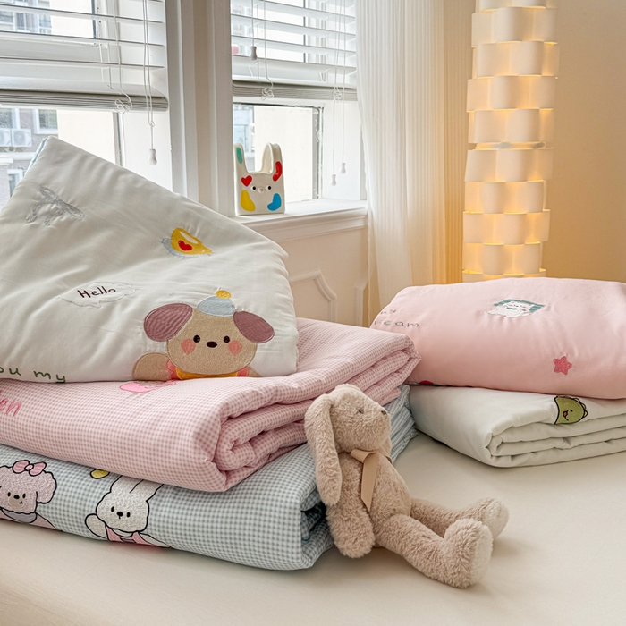 91家纺网 家纺一手货源 找家纺 慕尚家纺 2025刺绣款乳胶凉席水洗棉夏被三件套四件套 组合图