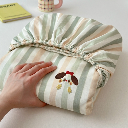 91家纺网 家纺一手货源 找家纺 （总）如意朵 2025全棉老粗布刺绣床笠系列