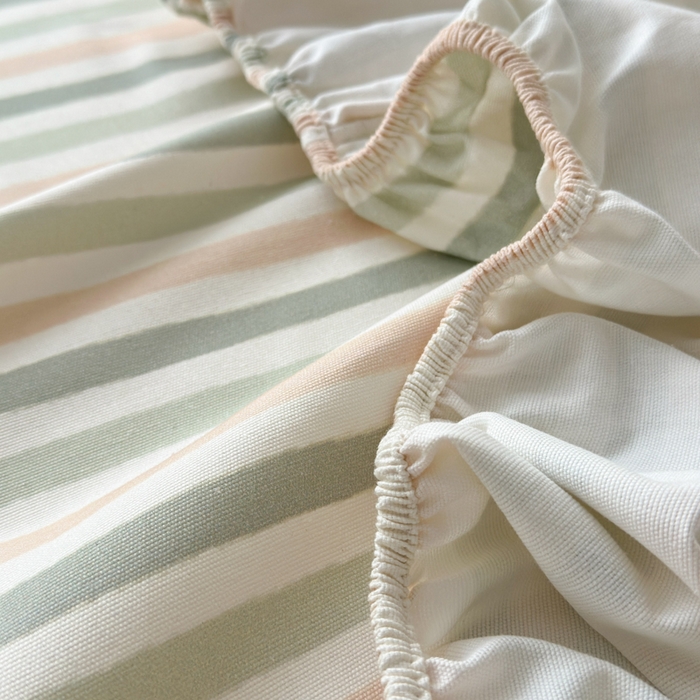 91家纺网 家纺一手货源 找家纺 如意朵 2025全棉老粗布刺绣床笠系列 小萌宝