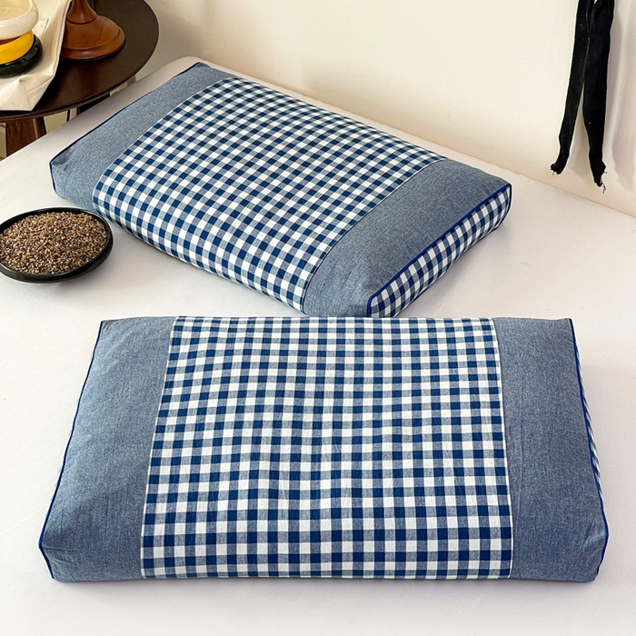 91家纺网 家纺一手货源 找家纺 （总）卓昌枕芯 2025新款全棉水洗棉色织荞麦枕头枕芯