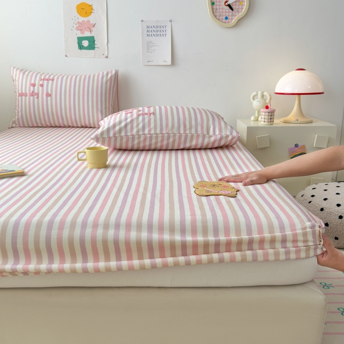 91家纺网 家纺一手货源 找家纺 如意朵 2025全棉老粗布刺绣床笠系列 小卡皮