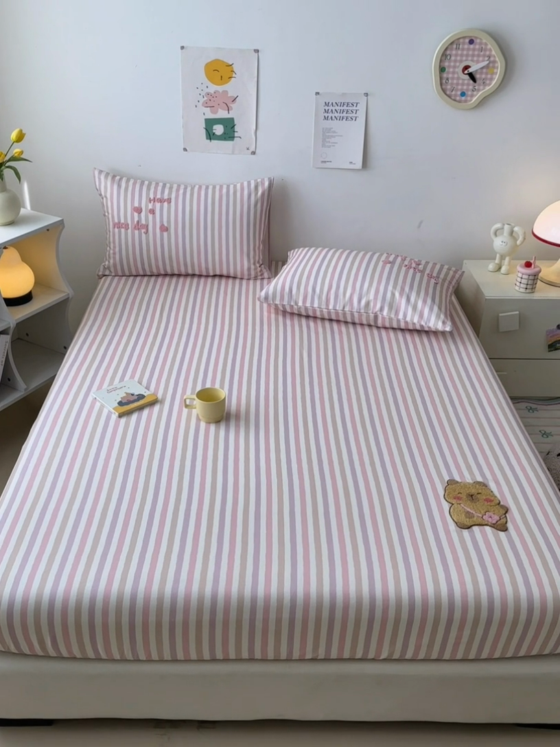 91家纺网 家纺一手货源 找家纺 如意朵 2025全棉老粗布刺绣床笠系列 小卡皮