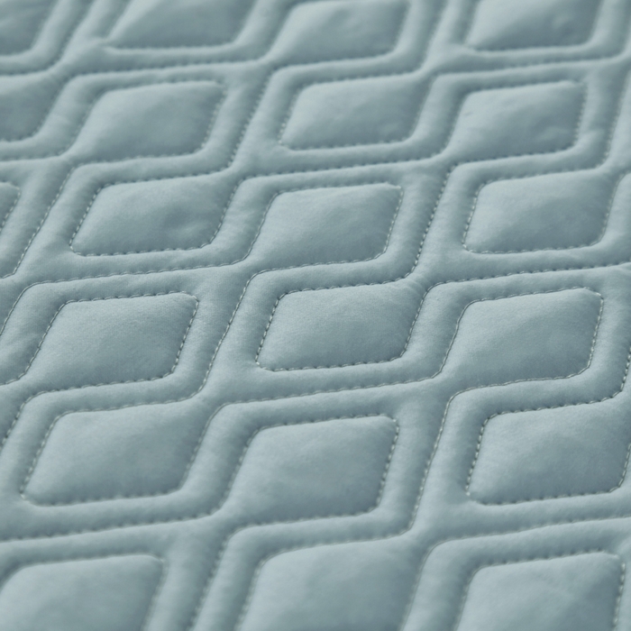 91家纺网 家纺一手货源 找家纺 OL家纺 2025新款100支天丝棉居家轻奢床盖夹棉防滑四件套 云雾蓝