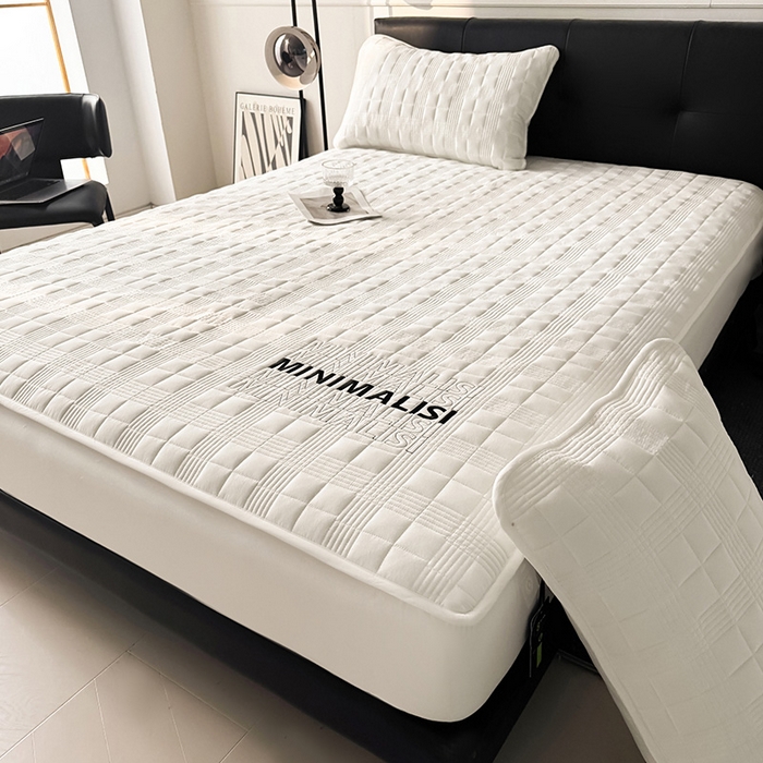 91家纺网 家纺一手货源 找家纺 （总）3C 2025新款全棉水洗棉刺绣夹棉床笠