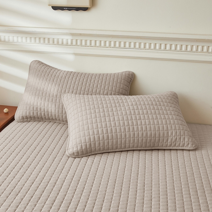 91家纺网 家纺一手货源 找家纺 3C 2025新款全棉水洗棉夹棉 床笠-蝴蝶结 蝴蝶结 卡其