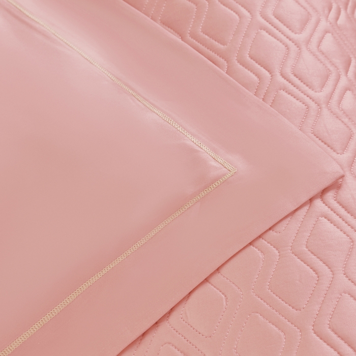 91家纺网 家纺一手货源 找家纺 OL家纺 2025新款100支天丝棉居家轻奢床盖夹棉防滑四件套 芙蓉玉