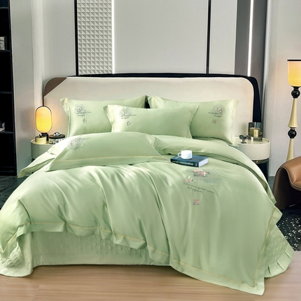 91家纺网 家纺一手货源 找家纺 （总）OL家纺 2025新款100支天丝棉居家轻奢床盖夹棉防滑四件套