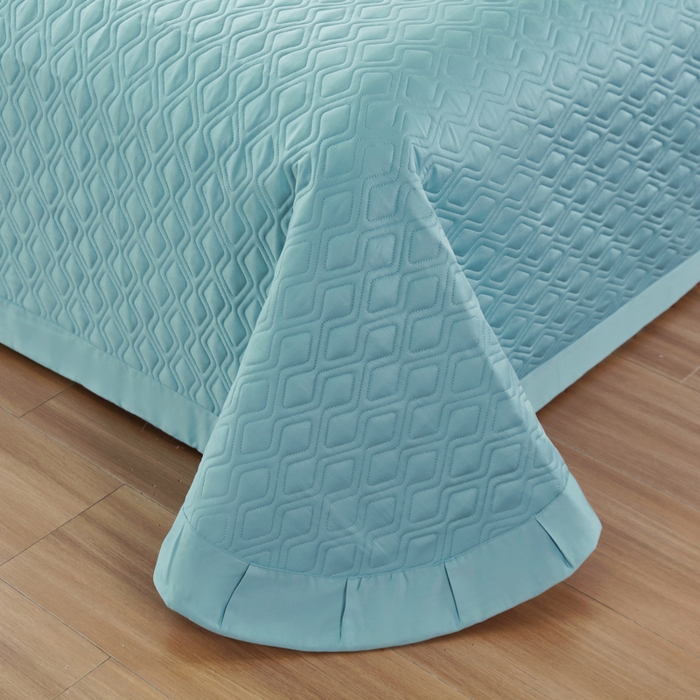 91家纺网 家纺一手货源 找家纺 OL家纺 2025新款100支天丝棉居家轻奢床盖夹棉防滑四件套 水云兰