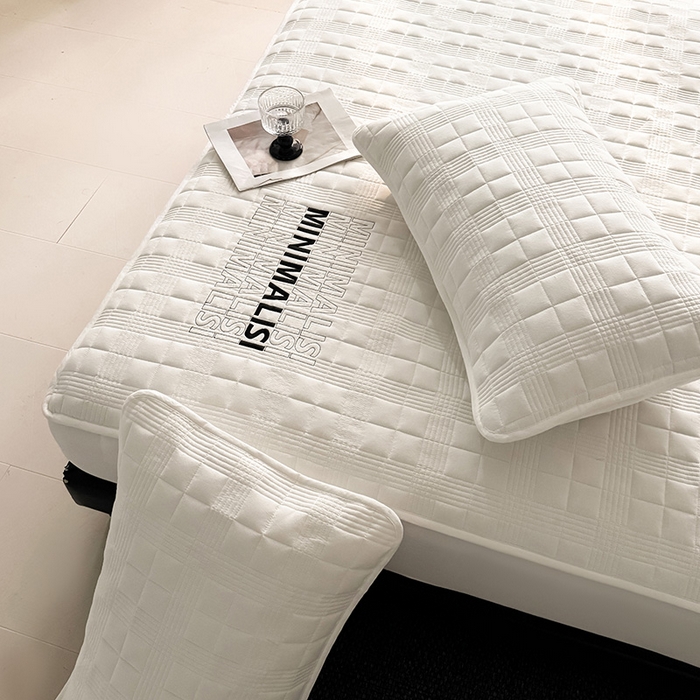 91家纺网 家纺一手货源 找家纺 （总）3C 2025新款全棉水洗棉刺绣夹棉床笠