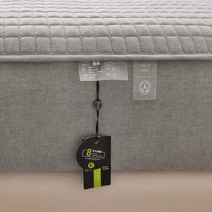 91家纺网 家纺一手货源 找家纺 3C 2025新款全棉水洗棉夹棉 床笠-蝴蝶结 蝴蝶结 月灰