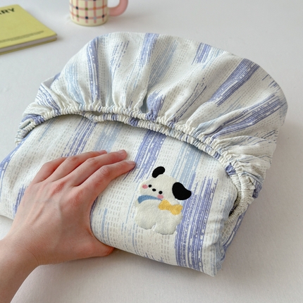 91家纺网 家纺一手货源 找家纺 （总）如意朵 2025全棉老粗布刺绣床笠系列