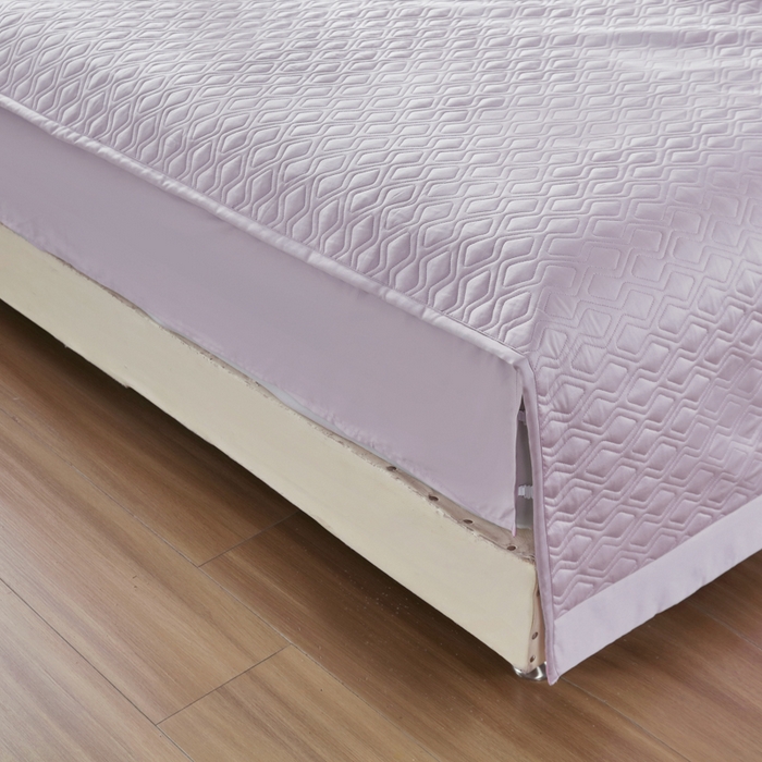 91家纺网 家纺一手货源 找家纺 OL家纺 2025新款100支天丝棉居家轻奢床盖夹棉防滑四件套 木槿紫