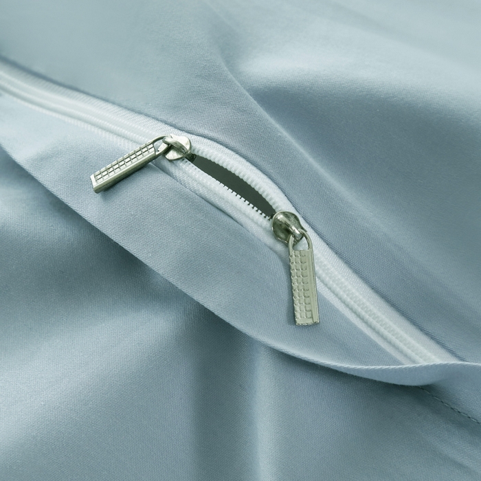 91家纺网 家纺一手货源 找家纺 OL家纺 2025新款100支天丝棉居家轻奢床盖夹棉防滑四件套 云雾蓝