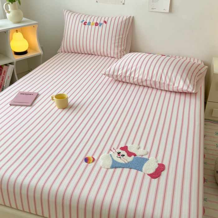 91家纺网 家纺一手货源 找家纺 （总）如意朵 2025全棉老粗布刺绣床笠系列