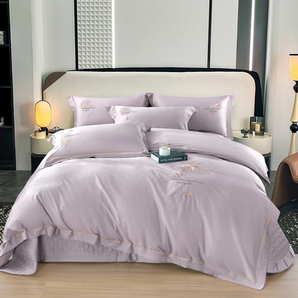 91家纺网 家纺一手货源 找家纺 （总）OL家纺 2025新款100支天丝棉居家轻奢床盖夹棉防滑四件套