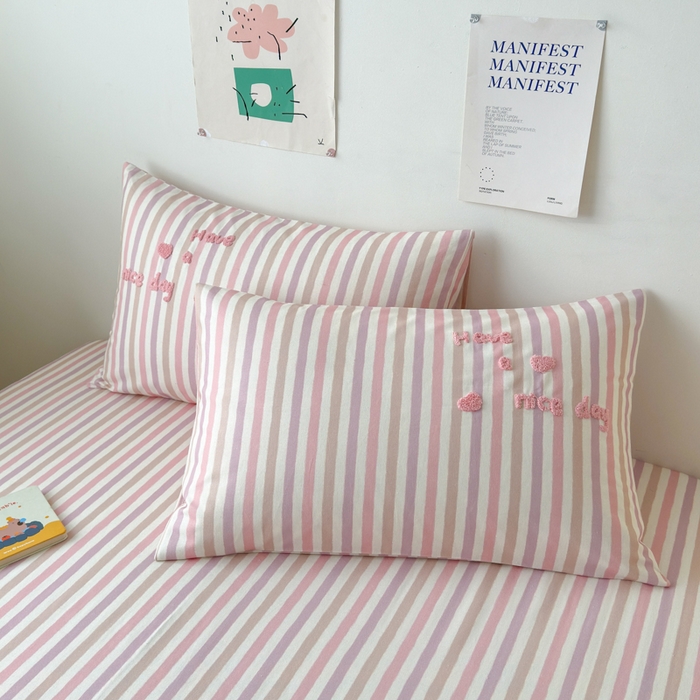 91家纺网 家纺一手货源 找家纺 如意朵 2025全棉老粗布刺绣床单系列 小卡皮