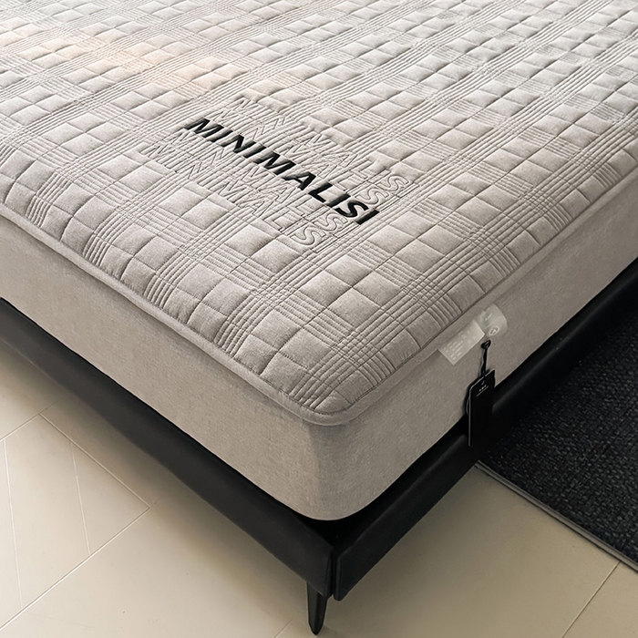 91家纺网 家纺一手货源 找家纺 3C 2025新款全棉水洗棉刺绣夹棉床笠 漫生活 简意灰 