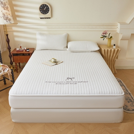 3C 2025新款全棉水洗棉夹棉 床笠-蝴蝶结 蝴蝶结 雪白