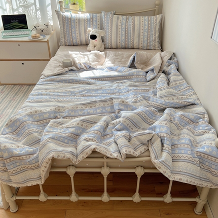 桃喜 2025春夏新款全棉夏被 夏被-费尔岛蓝