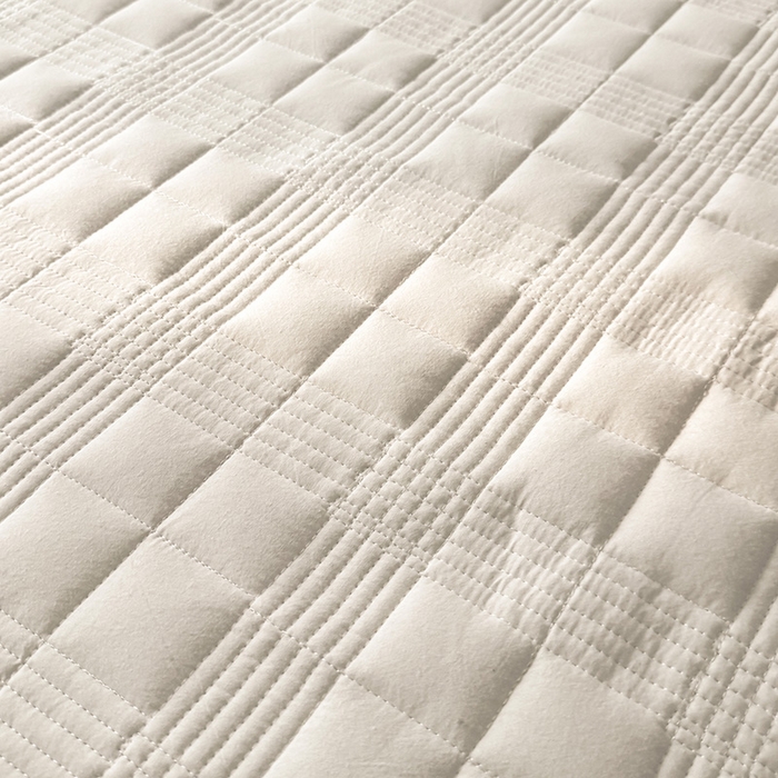 91家纺网 家纺一手货源 找家纺 3C 2025新款全棉水洗棉刺绣夹棉床笠 漫生活 云朵白