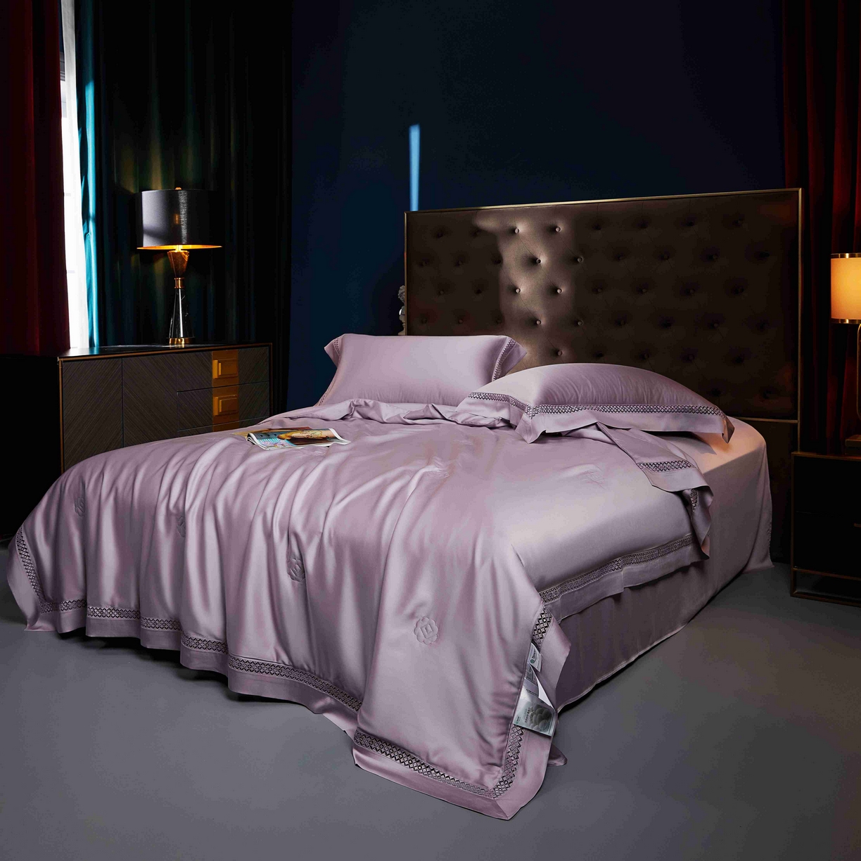 91家纺网 家纺一手货源 找家纺 米多多 2025新款天丝蚕丝夏被【含30%蚕丝】 芋泥紫