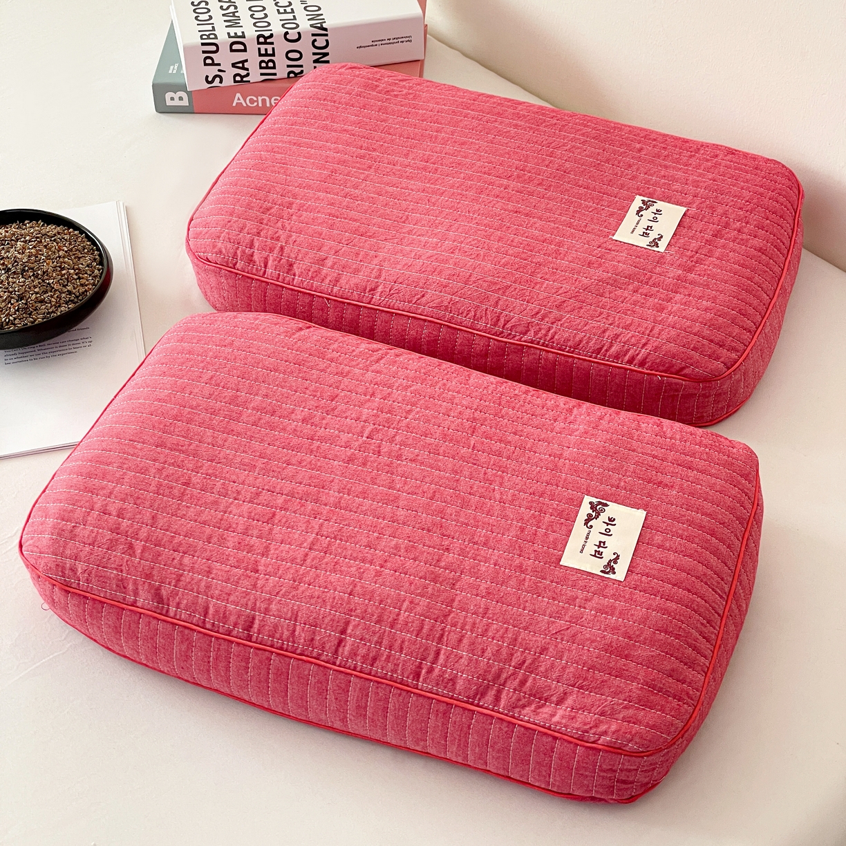 91家纺网 家纺一手货源 找家纺 （总）卓昌枕芯 2025新款韩式磨毛水洗棉面包荞麦枕头枕芯