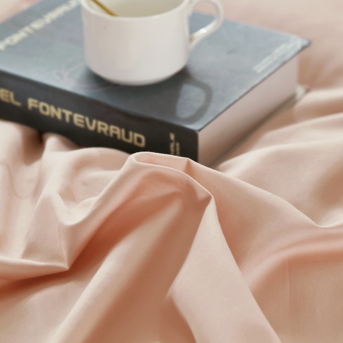 91家纺网 家纺一手货源 找家纺 OL家纺 2025新款100支天丝棉居家轻奢床盖夹棉防滑四件套 桃夭粉