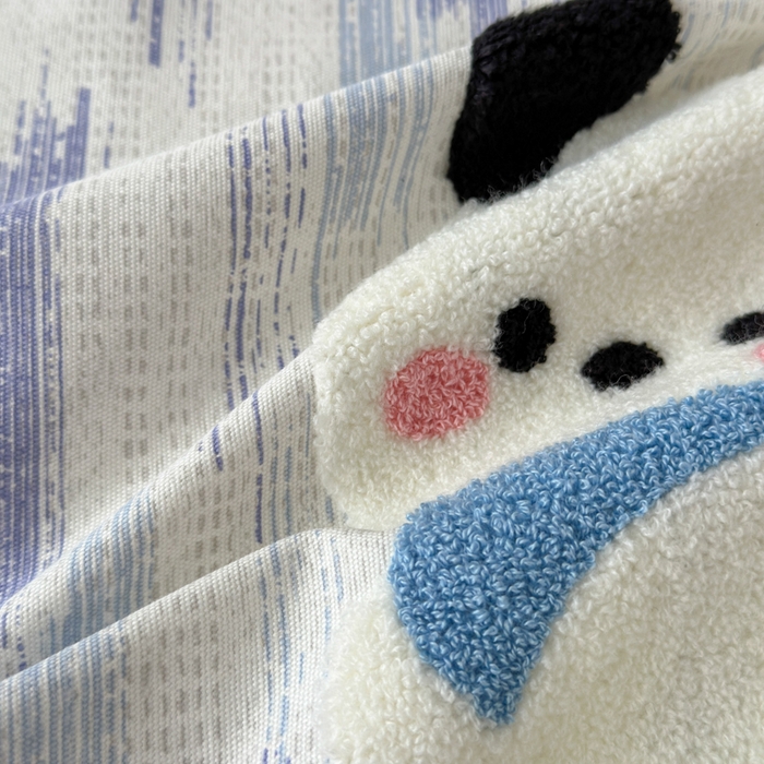 91家纺网 家纺一手货源 找家纺 如意朵 2025全棉老粗布刺绣床单系列 洽洽狗