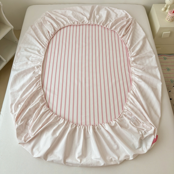 91家纺网 家纺一手货源 找家纺 如意朵 2025全棉老粗布刺绣床笠系列 萌小兔