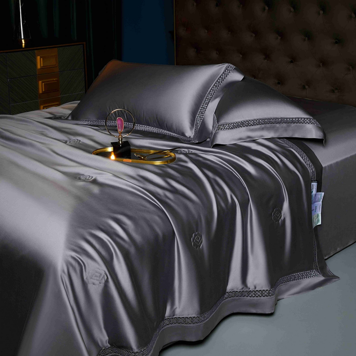 91家纺网 家纺一手货源 找家纺 米多多 2025新款天丝蚕丝夏被【含30%蚕丝】 绅士灰