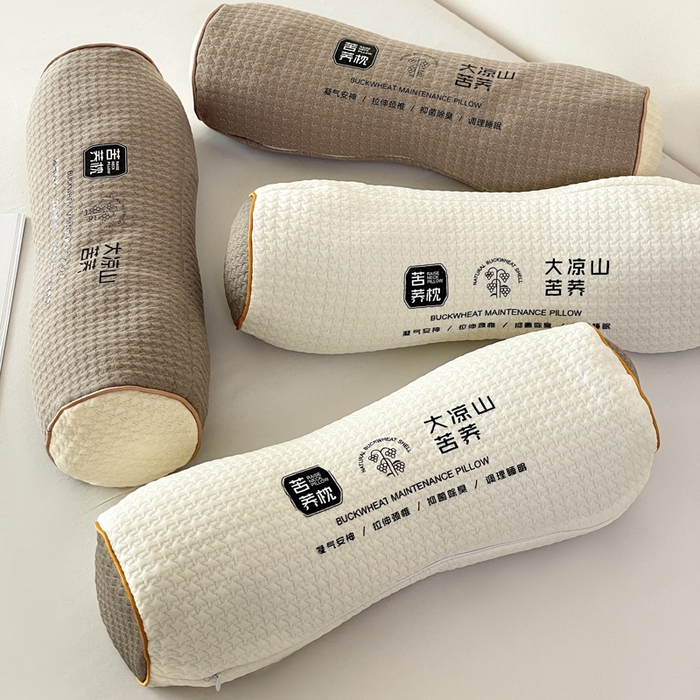 91家纺网 家纺一手货源 找家纺 卓昌枕芯 2025新款大凉山苦荞麦枕头枕芯 苦荞圆柱枕-咖