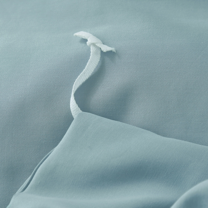 91家纺网 家纺一手货源 找家纺 OL家纺 2025新款100支天丝棉居家轻奢床盖夹棉防滑四件套 云雾蓝