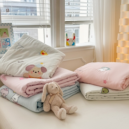 91家纺网 家纺一手货源 找家纺 （总）慕尚家纺 2025刺绣款乳胶凉席水洗棉夏被三件套四件套