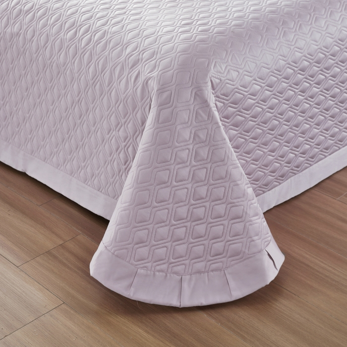 91家纺网 家纺一手货源 找家纺 OL家纺 2025新款100支天丝棉居家轻奢床盖夹棉防滑四件套 木槿紫