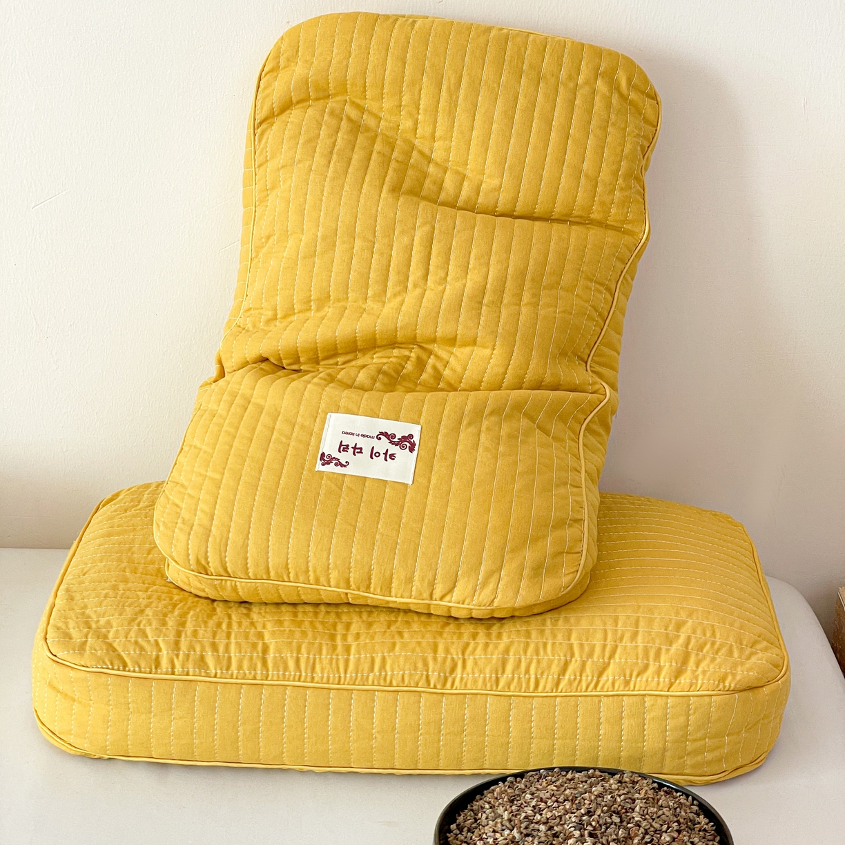 91家纺网 家纺一手货源 找家纺 卓昌枕芯 2025新款韩式磨毛水洗棉面包荞麦枕头枕芯 芝士黄-水洗棉荞麦枕