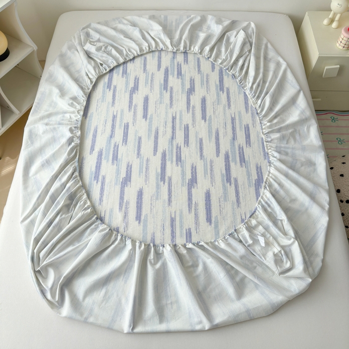 91家纺网 家纺一手货源 找家纺 如意朵 2025全棉老粗布刺绣床笠系列 洽洽狗