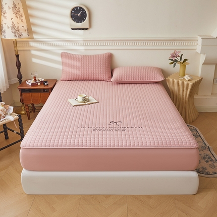 91家纺网 家纺一手货源 找家纺 （总）3C 2025新款全棉水洗棉夹棉 床笠-蝴蝶结