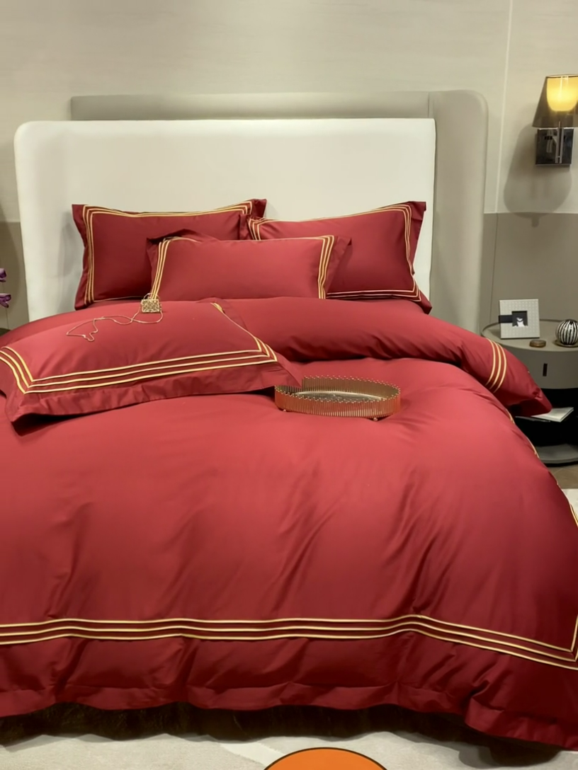 91家纺网 家纺一手货源 找家纺 涞澳家纺 2025新款婚庆款四件套 金玉恒美