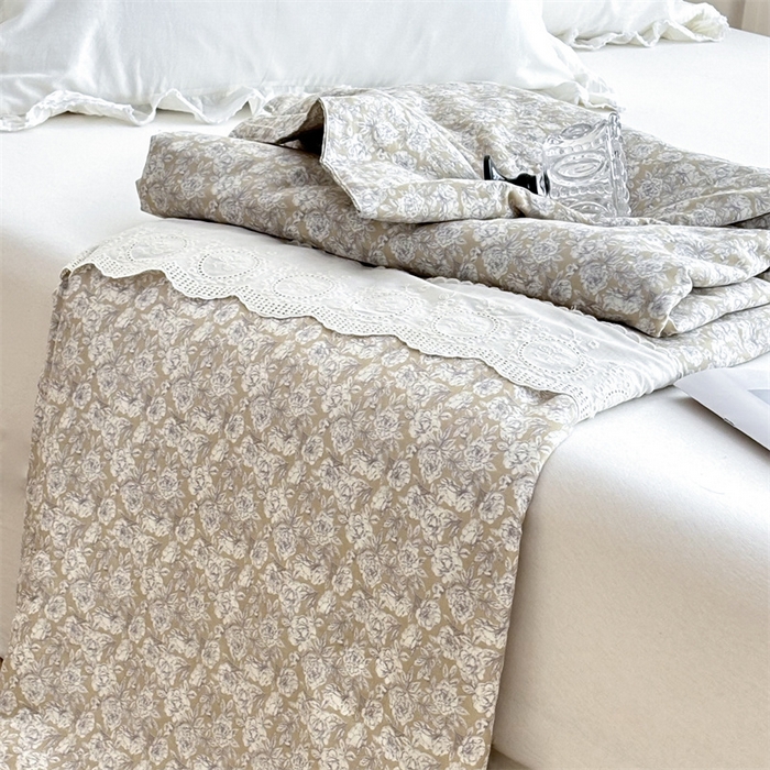 91家纺网 家纺一手货源 找家纺 久典家居 2025新款全棉有氧双层纱夏被 初春