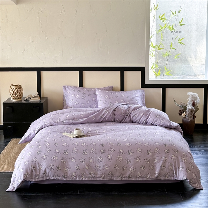 91家纺网 家纺一手货源 找家纺 （总）窝米 2025春季新品全棉双层纱油画风花卉四件套系列（梦境花园、花研巧语）