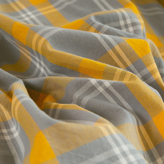 91家纺网 家纺一手货源 找家纺 喜四方 2025新款全棉色织水洗棉学生三件套 夏威夷黄