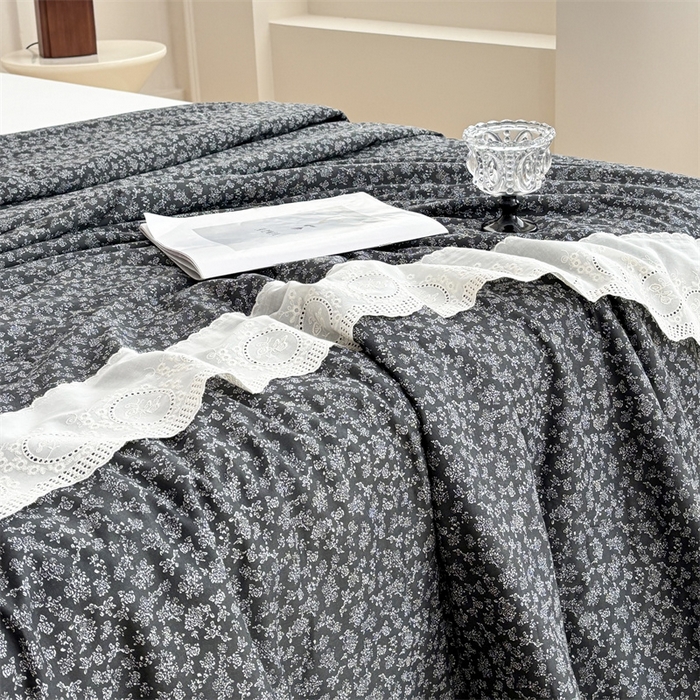 91家纺网 家纺一手货源 找家纺 久典家居 2025新款全棉有氧双层纱夏被 莫奈