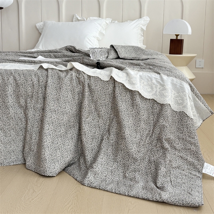 91家纺网 家纺一手货源 找家纺 久典家居 2025新款全棉有氧双层纱夏被 秘境