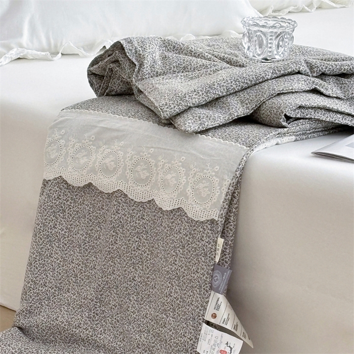 91家纺网 家纺一手货源 找家纺 久典家居 2025新款全棉有氧双层纱夏被 秘境